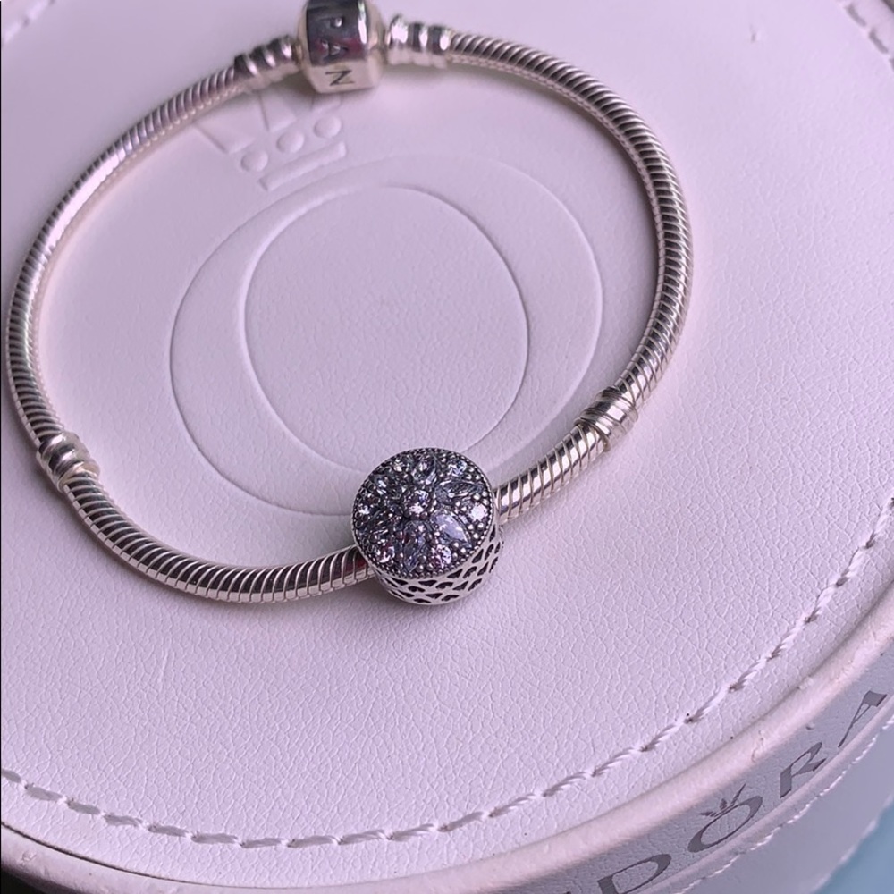 Pandora Opulent Flower Charm and bracelet